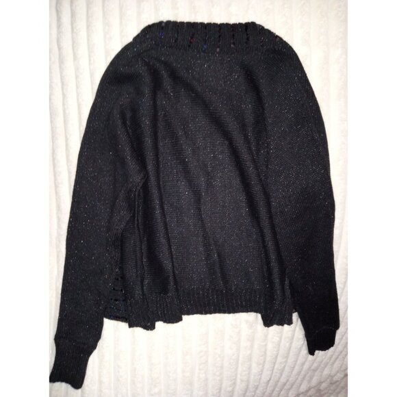Justice Cardigan Open Front Sweater Girls Size 14 Black Sequin Sparkles - Picture 5 of 5